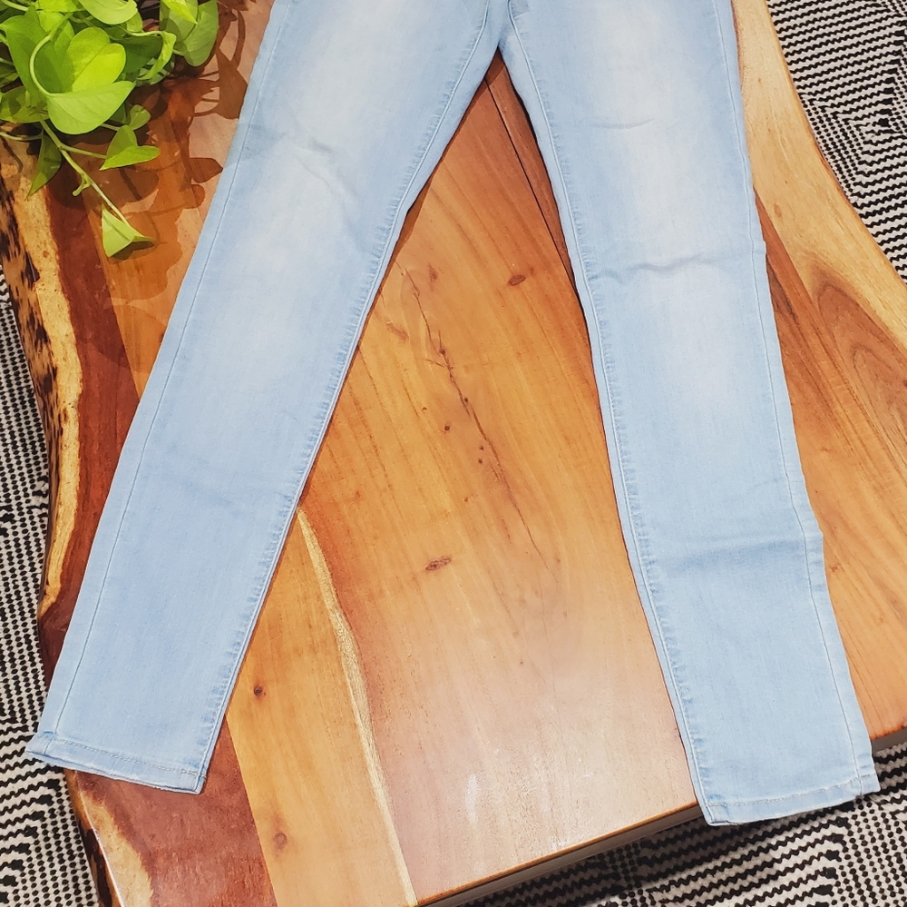 GARAGE Y2K Vintage Low Rise Stretch Denim Jeggings In Light Wash - Picture 7 of 16